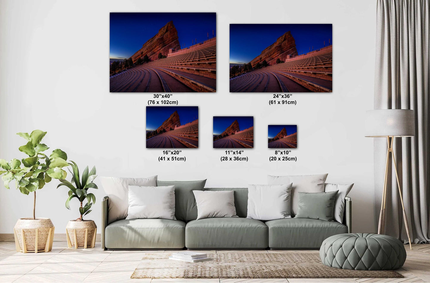 Red Rocks Landscape Print - Twilight Canvas Wall Art | Ready to Hang Decor