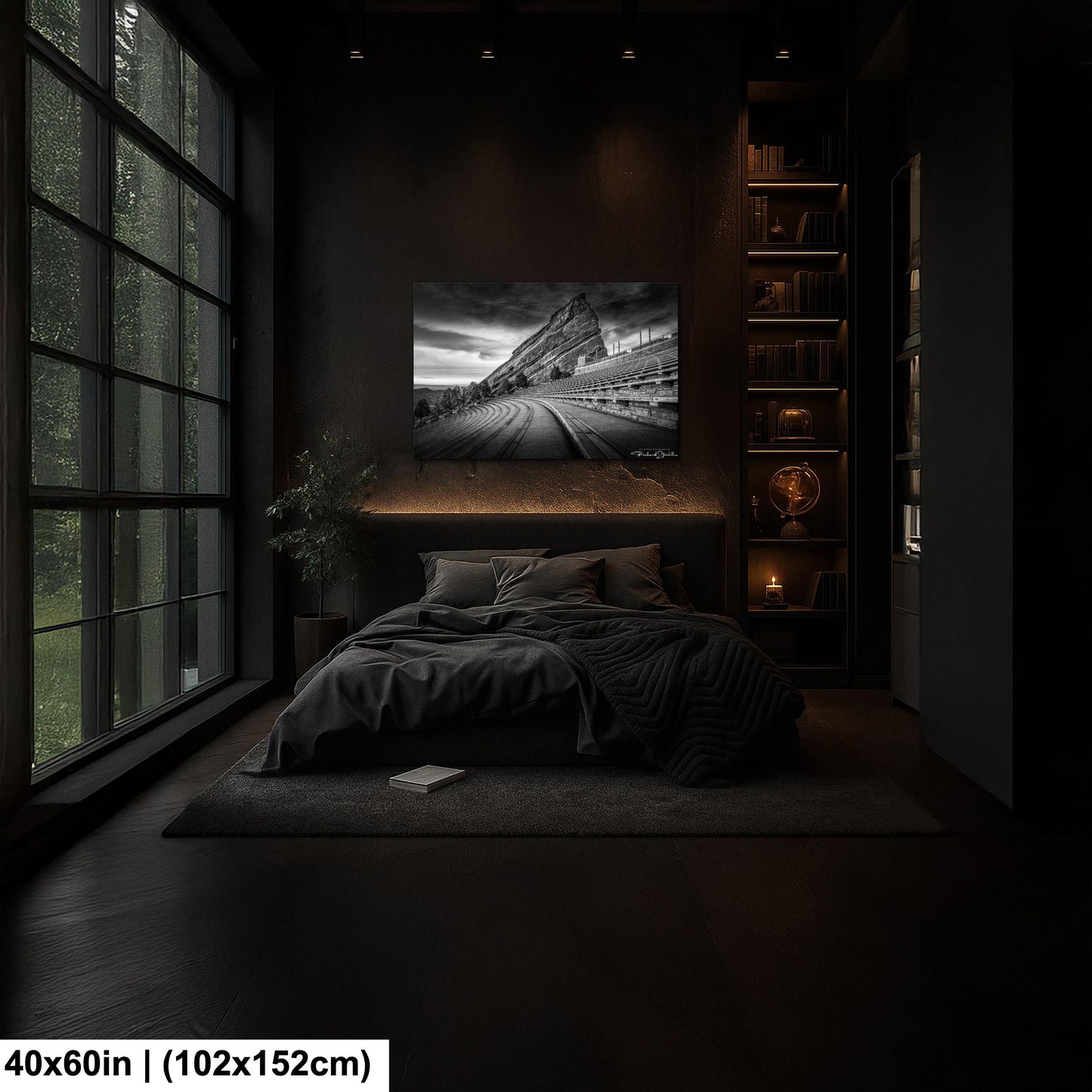 Red Rocks Wall Art - Black and White Scenic Landscape Print on Premium Photo Paper