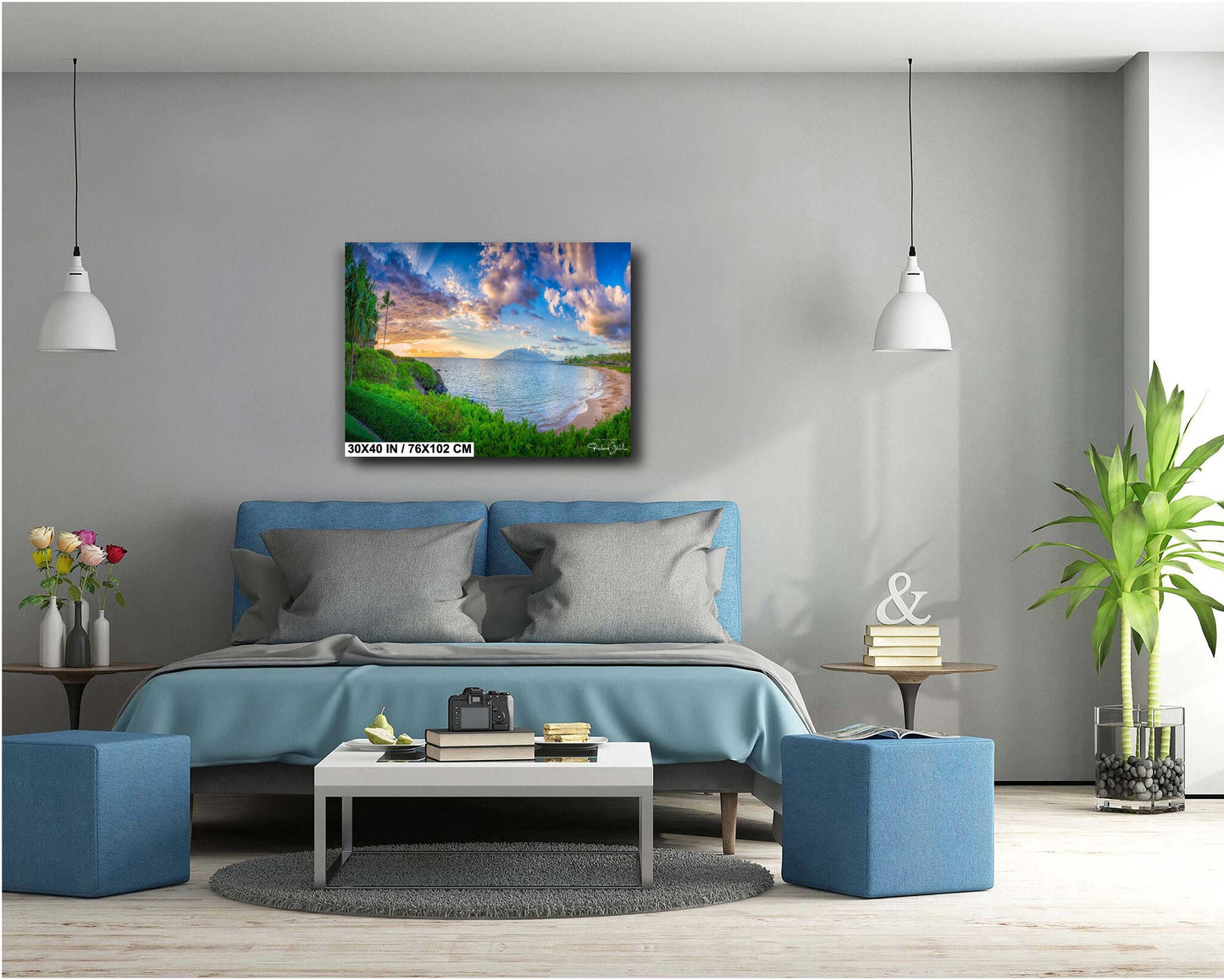 Wailea Beach Sunset Print – Maui Sunset Photo on Premium Photo Paper | Tropical Wall Art