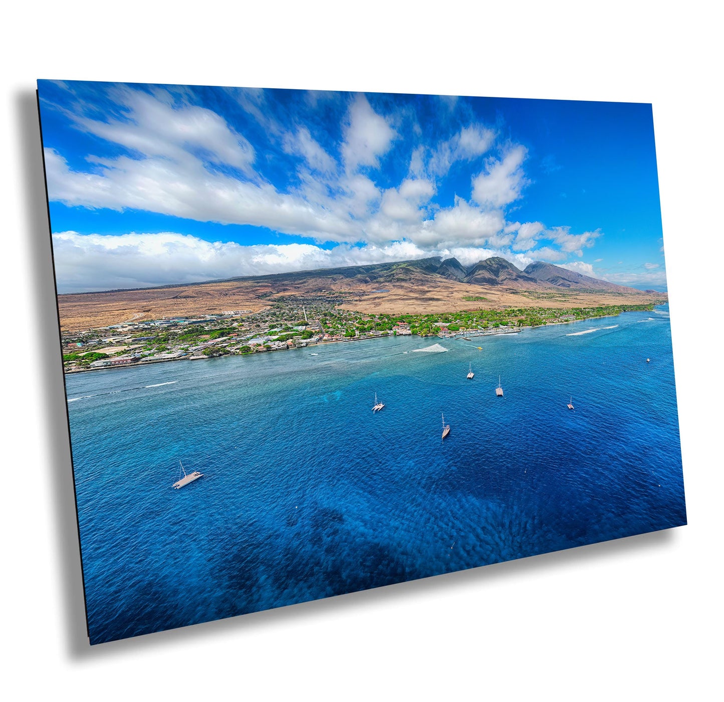 Maui Wall Art Lahaina Harbor Pre Fire Photo Canvas Print Hawaii Metal Wall Decor
