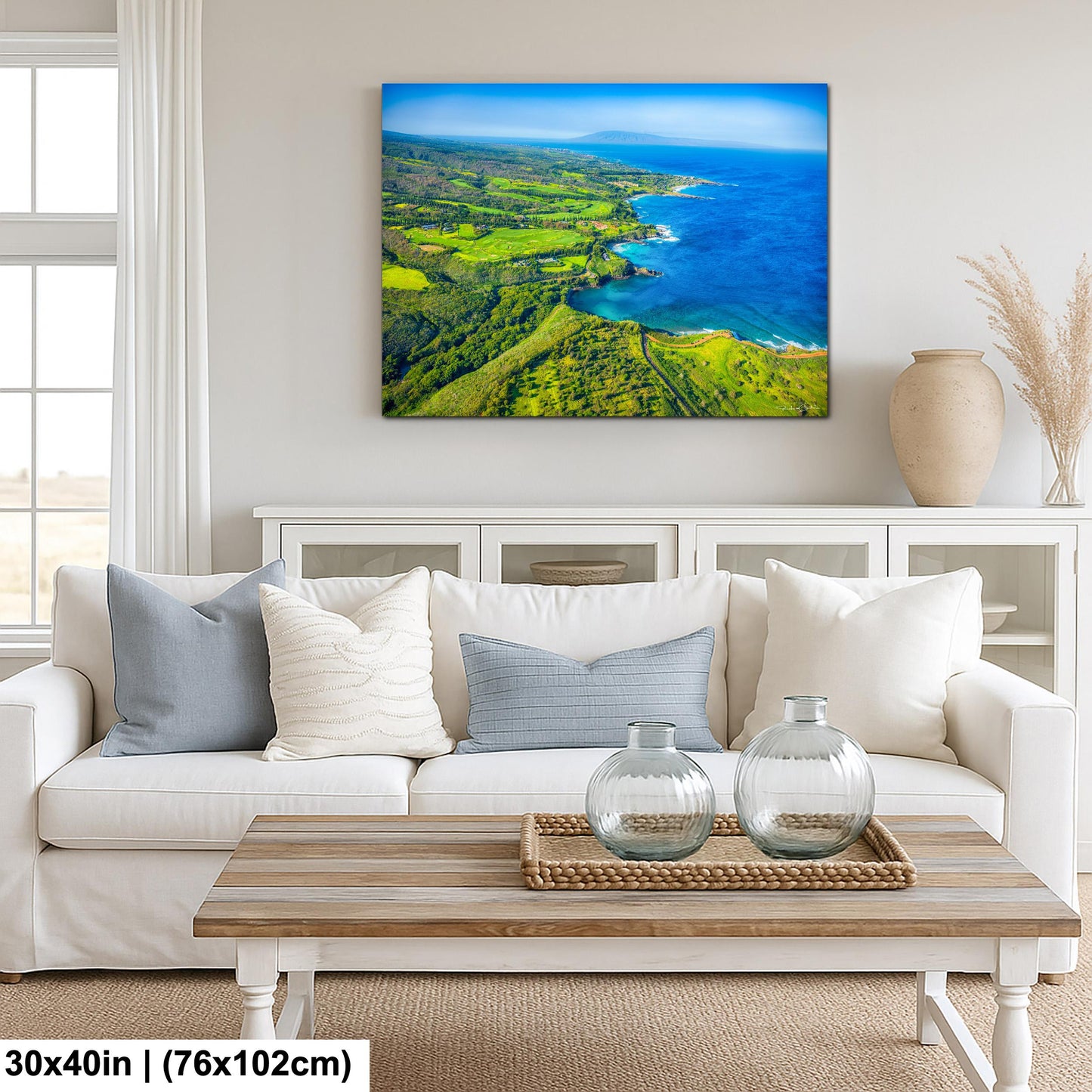 Kapalua Wall Art – Maui Tropical Print | PGA Golf Course Art on Canvas or Metal
