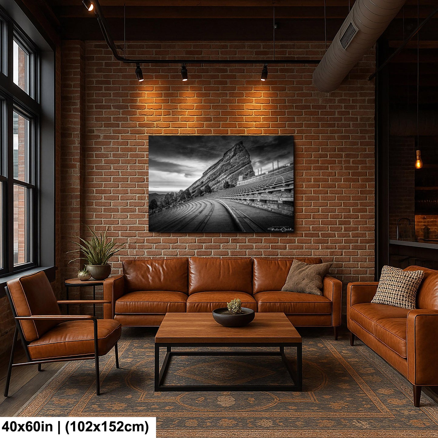 Red Rocks Wall Art - Black and White Scenic Landscape Print on Premium Photo Paper