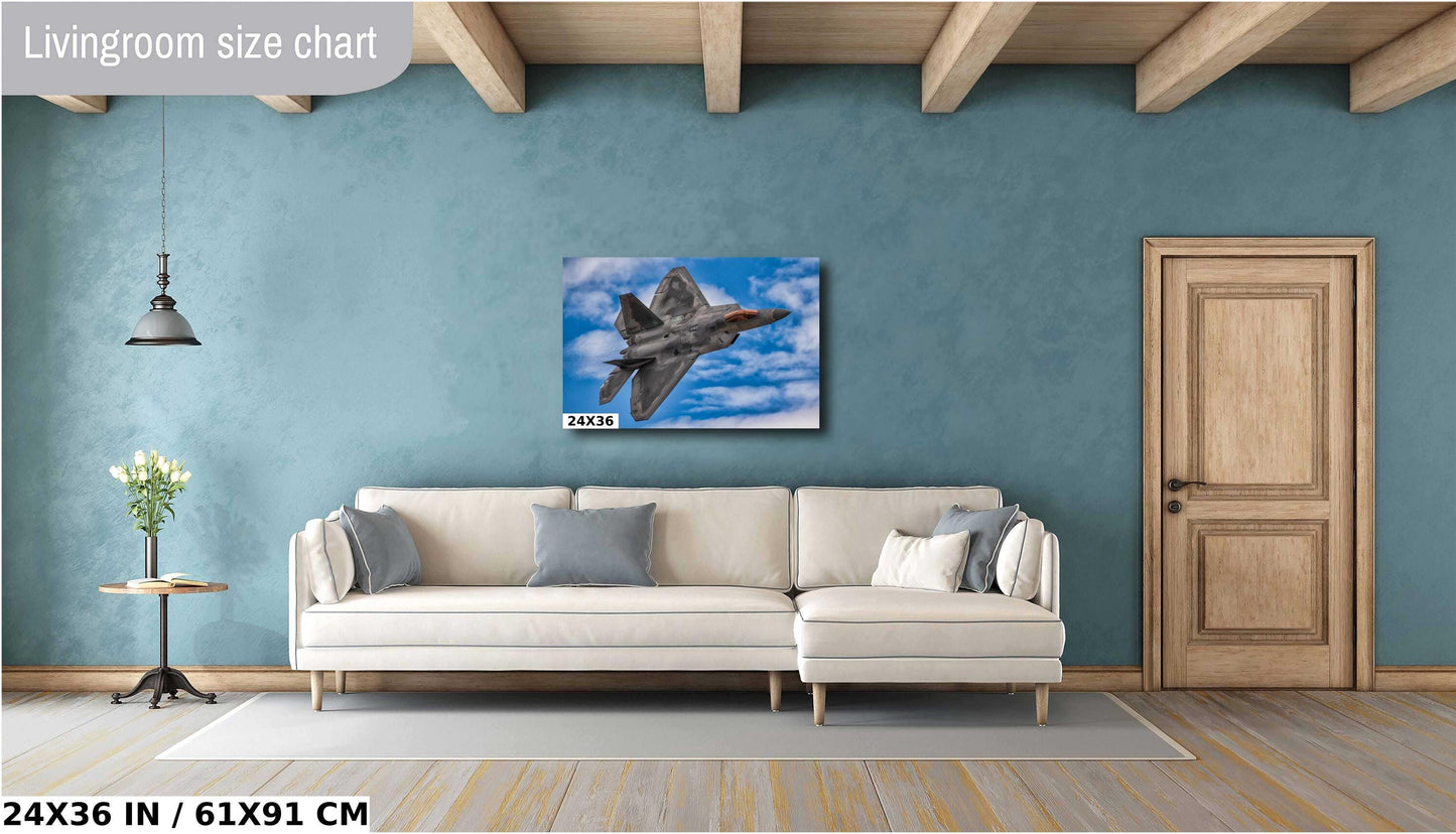F22 Raptor Wall Art – Military Aircraft Decor | Stealth Jet Canvas Print