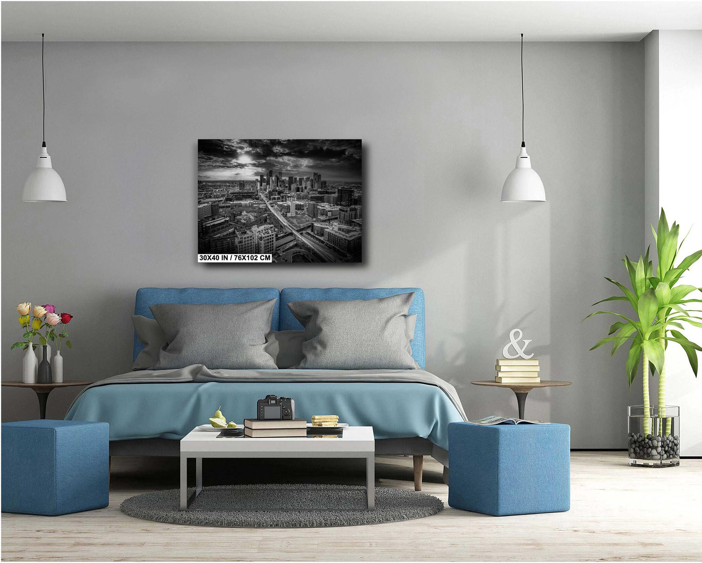 Denver Skyline Wall Art – Modern Cityscape Decor Featuring Union Station Print