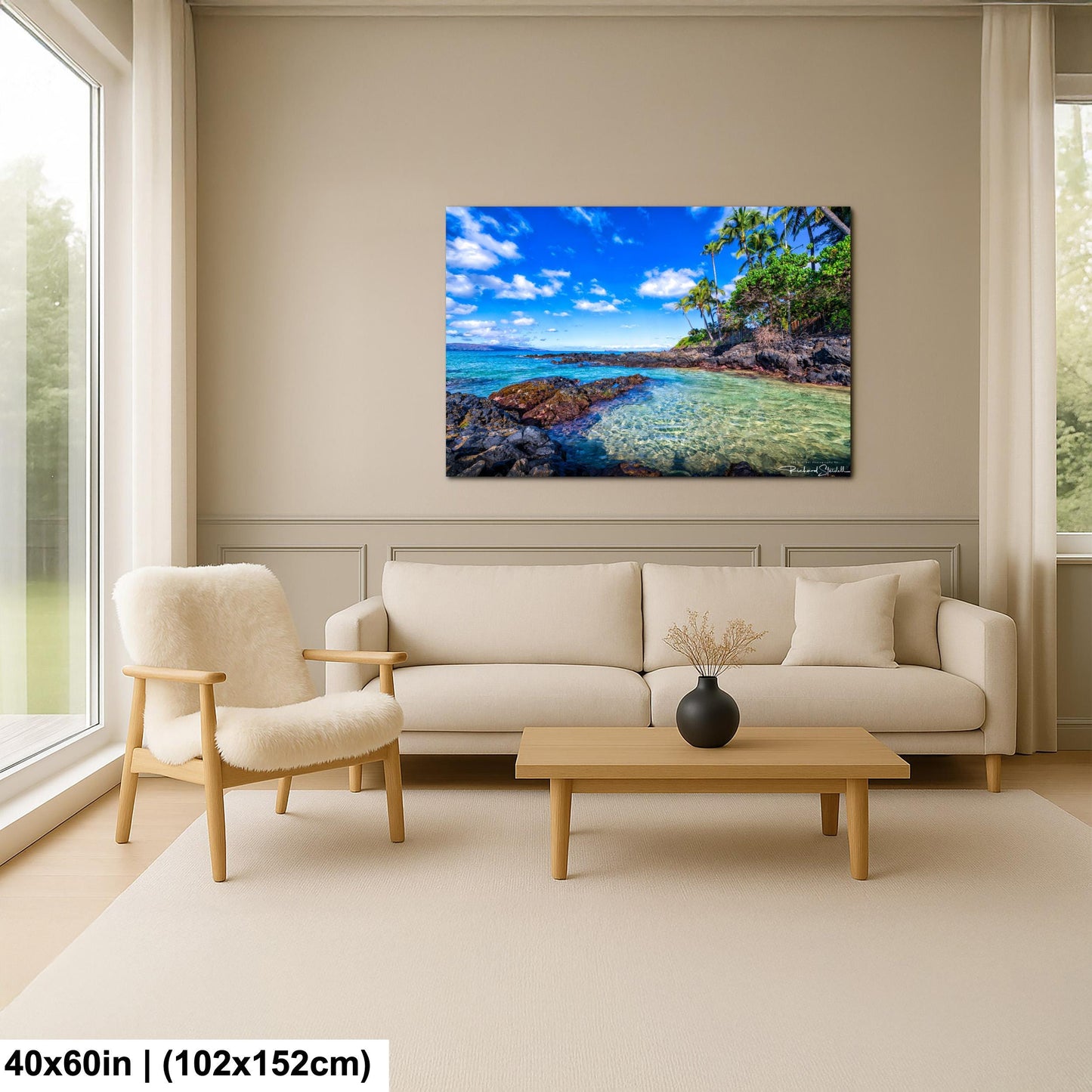 Maui Secret Beach Print - Premium Ocean Wall Decor | Sunrise Photo Art