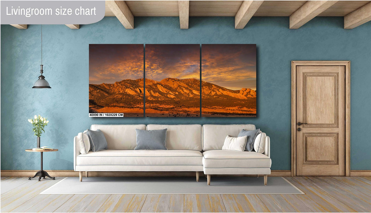 Boulder Colorado Wall Art - Flatirons Mountain, Nature Canvas Print