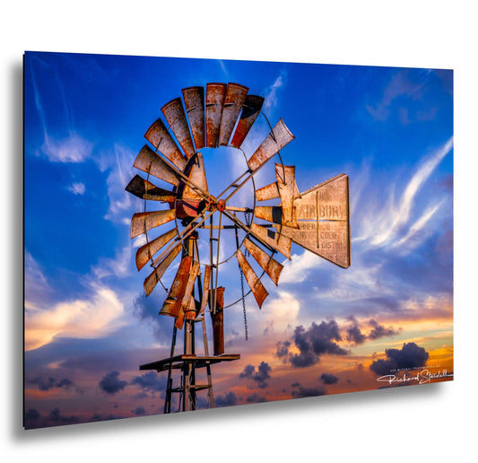 Rustic Windmill Wall Art, Farm Landscape Photography (Canvas, Metal or Print)