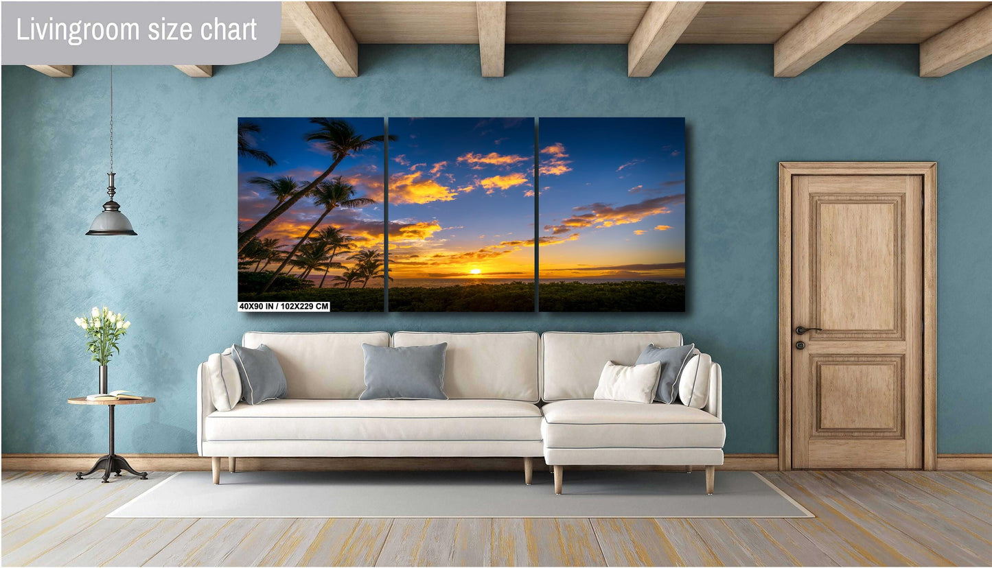 Maui Sunset Canvas Print - Hawaiian Wall Art | Tropical Beach Sunrise Decor