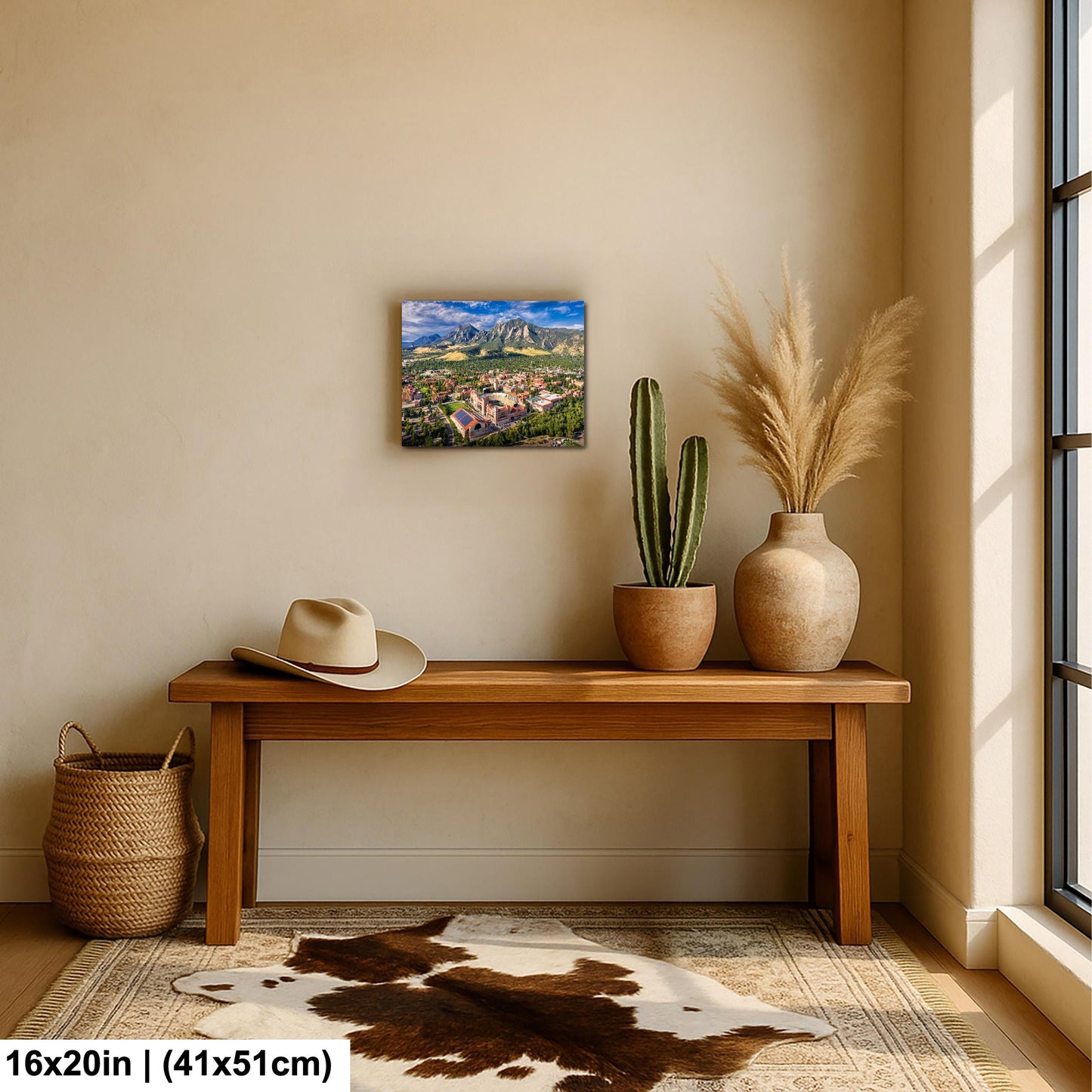 CU Boulder Wall Art – Folsom Field Print | Flatirons Landscape Art Canvas