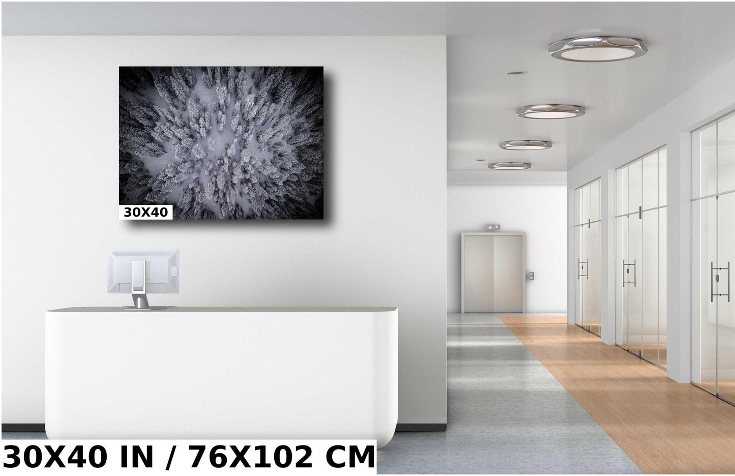 Winter Landscape Wall Art - Snowy Forest Print | Mountain Wall Decor Canvas