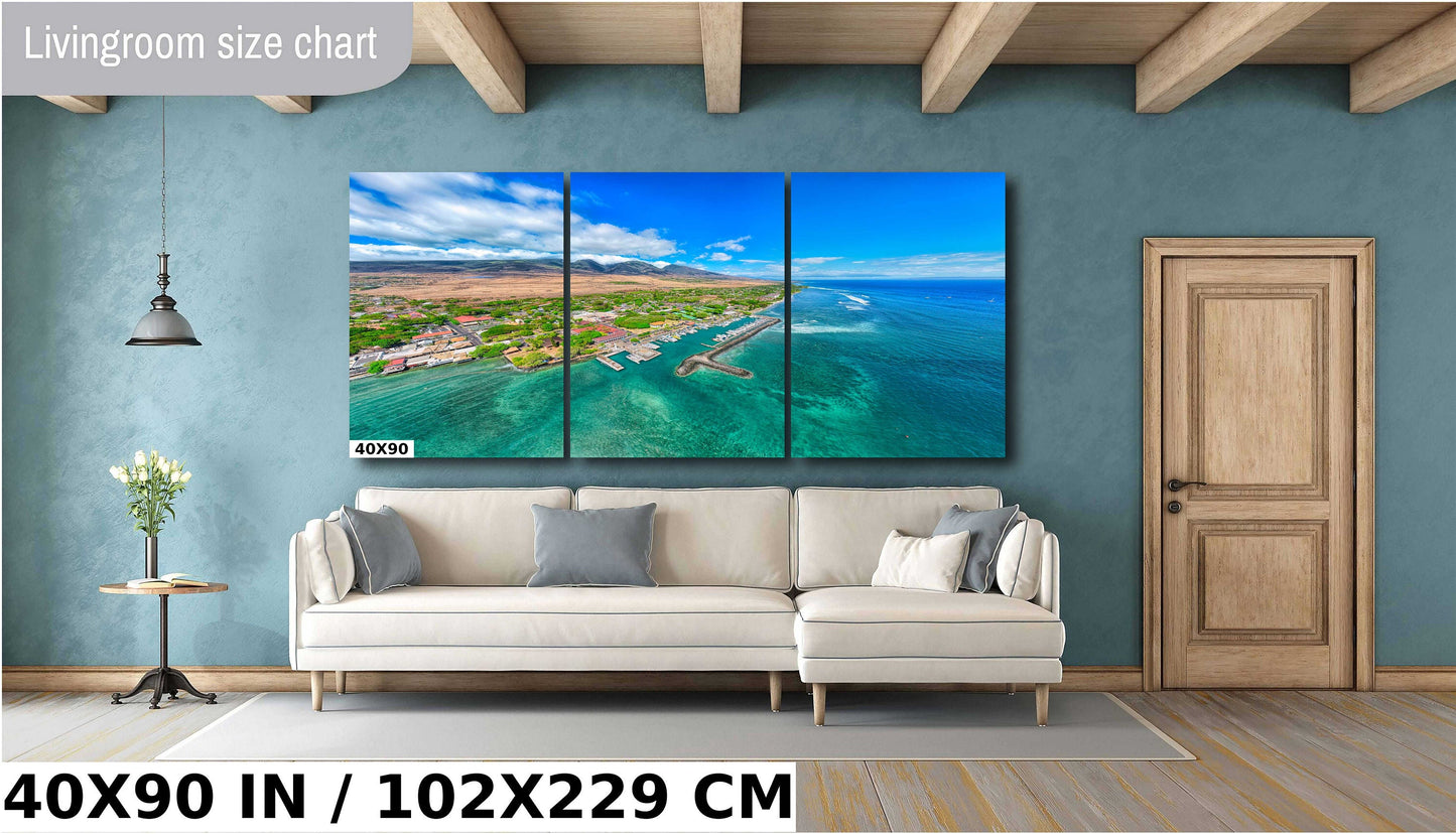 Lahaina Harbor Wall Art - Maui Photo Print | Hawaii Wall Decor, Ready To Hang Canvas