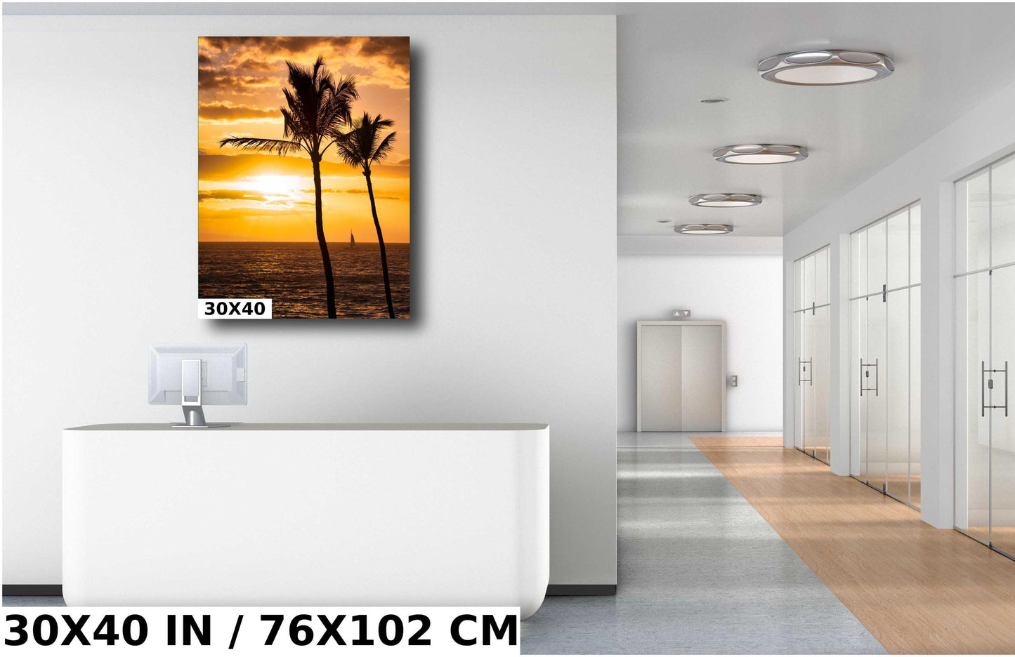 Maui Sunset Wall Art – Tropical Wall Decor | Hawaii Metal Print, Beach Scene Photo