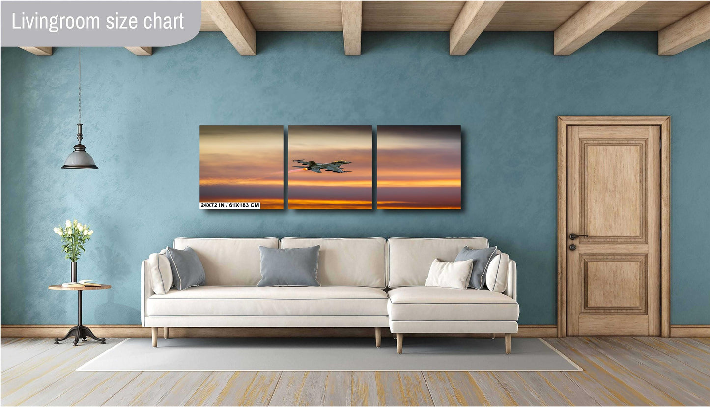F-16 Wall Art - Fighter Jet Decor | Military Aircraft Art | Unique Home Artwork