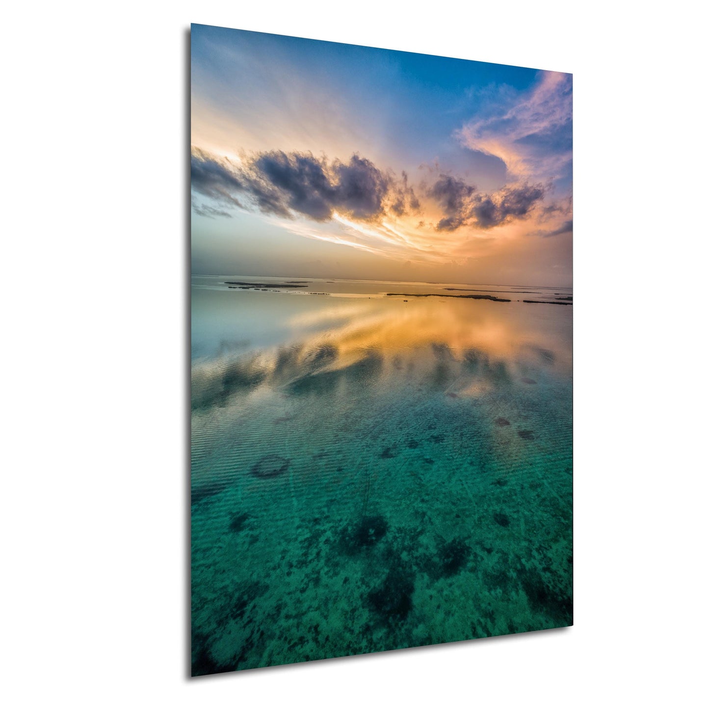 Florida Keys Sunset Art - Tropical Seascape Decor | Aerial Ocean Photography Print