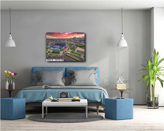 Denver Skyline Photo - Broncos Stadium Art | Mile High Stadium Print Canvas