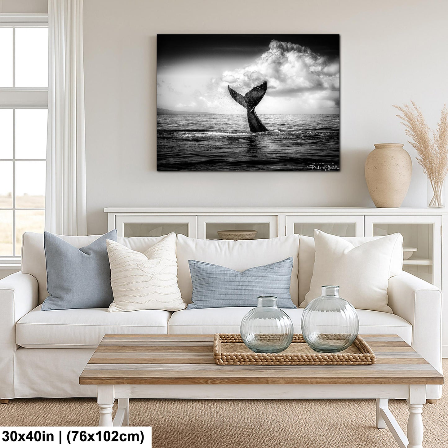 Humpback Whale Wall Art – Ocean Photo Print | Ready to Hang Canvas Decor