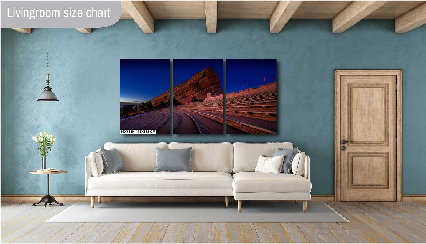 Red Rocks Landscape Print - Twilight Canvas Wall Art | Ready to Hang Decor