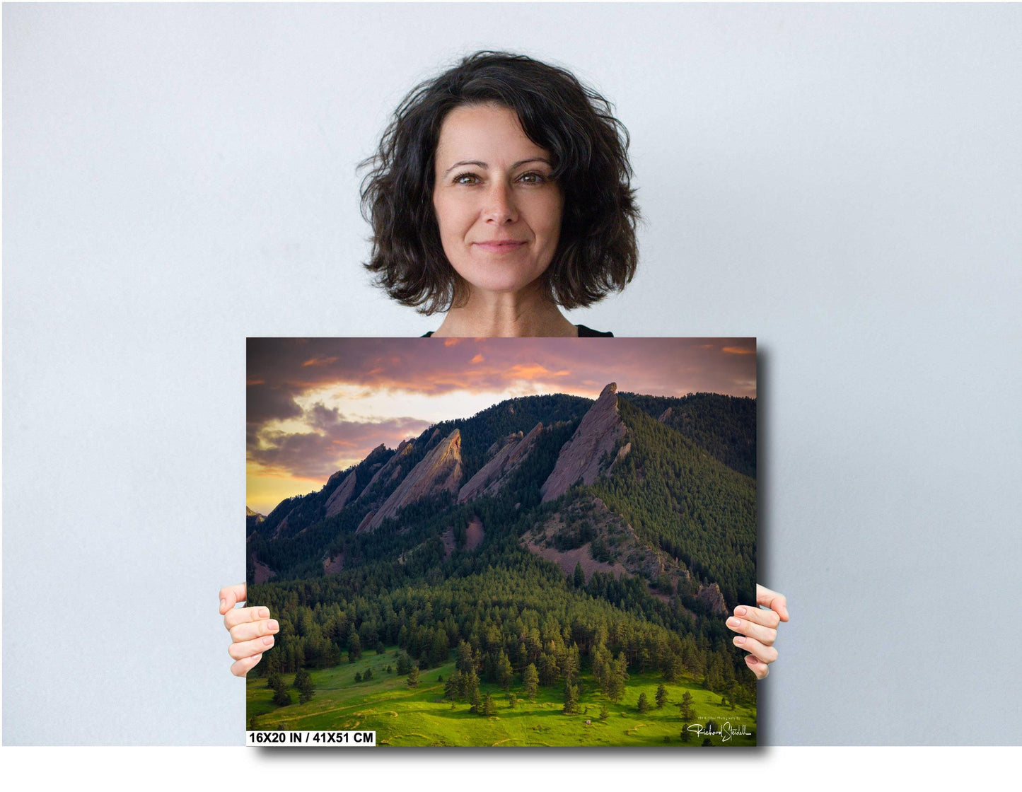 Boulder Flatirons Sunset - Colorado Wall Art | Mountain Sunset Print Canvas