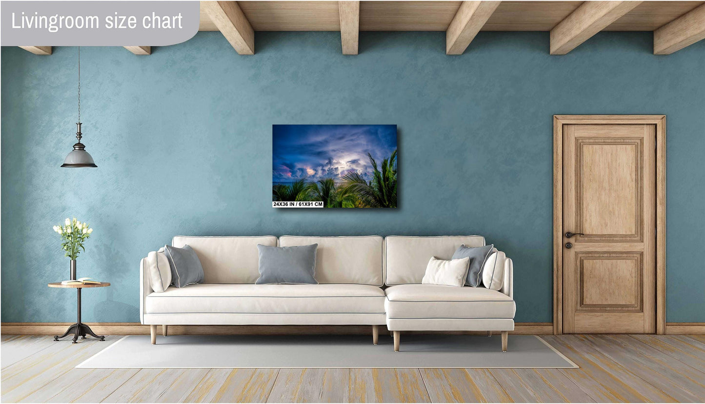 Tropical Thunderstorm Wall Art – Ready to Hang Canvas & Metal Photo Print Decor