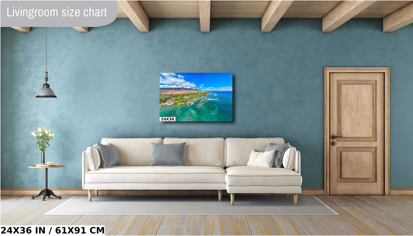 Lahaina Harbor Wall Art - Maui Photo Print | Hawaii Wall Decor, Ready To Hang Canvas