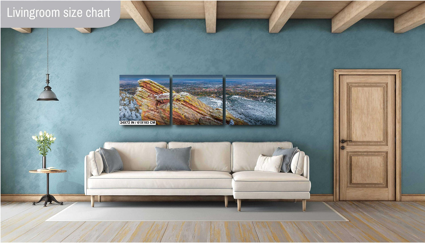Boulder Flatirons Wall Art – Winter Mountain Print On Premium Photo Paper