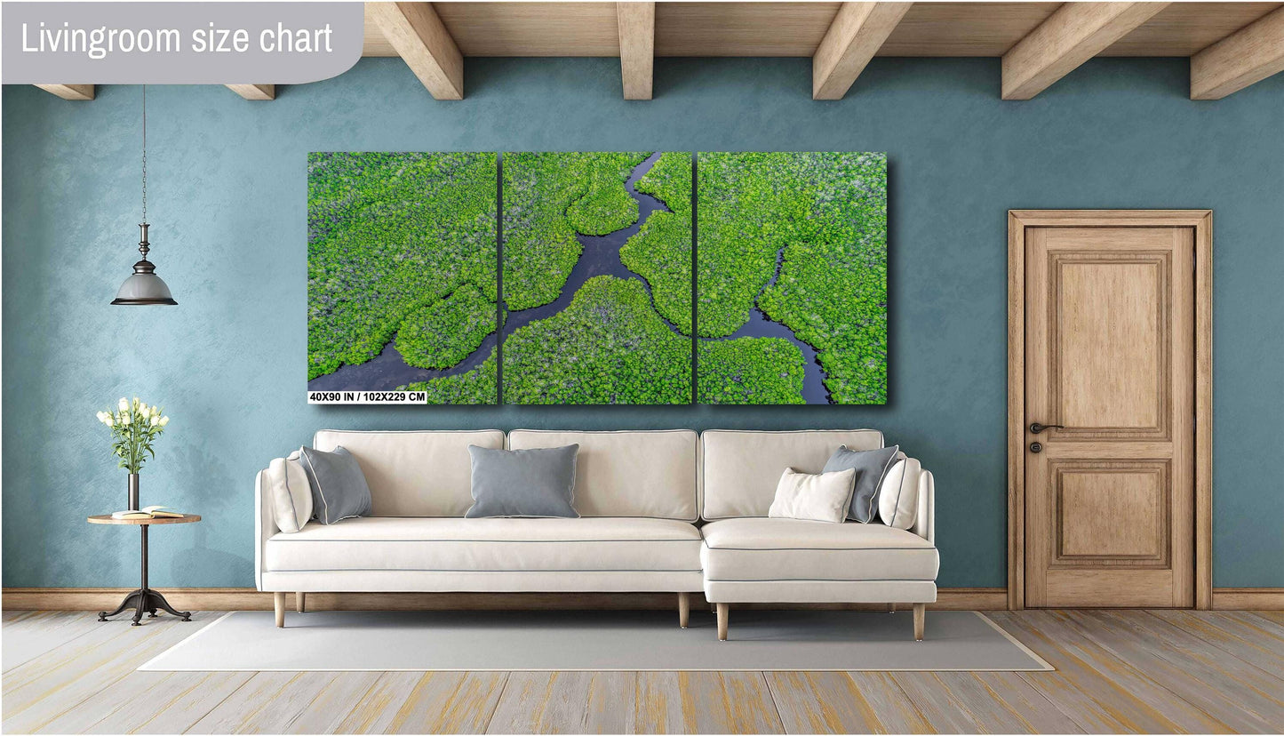 Aerial Mangrove Wall Art - Nature Photography Canvas | Eco-Friendly Tropical Décor