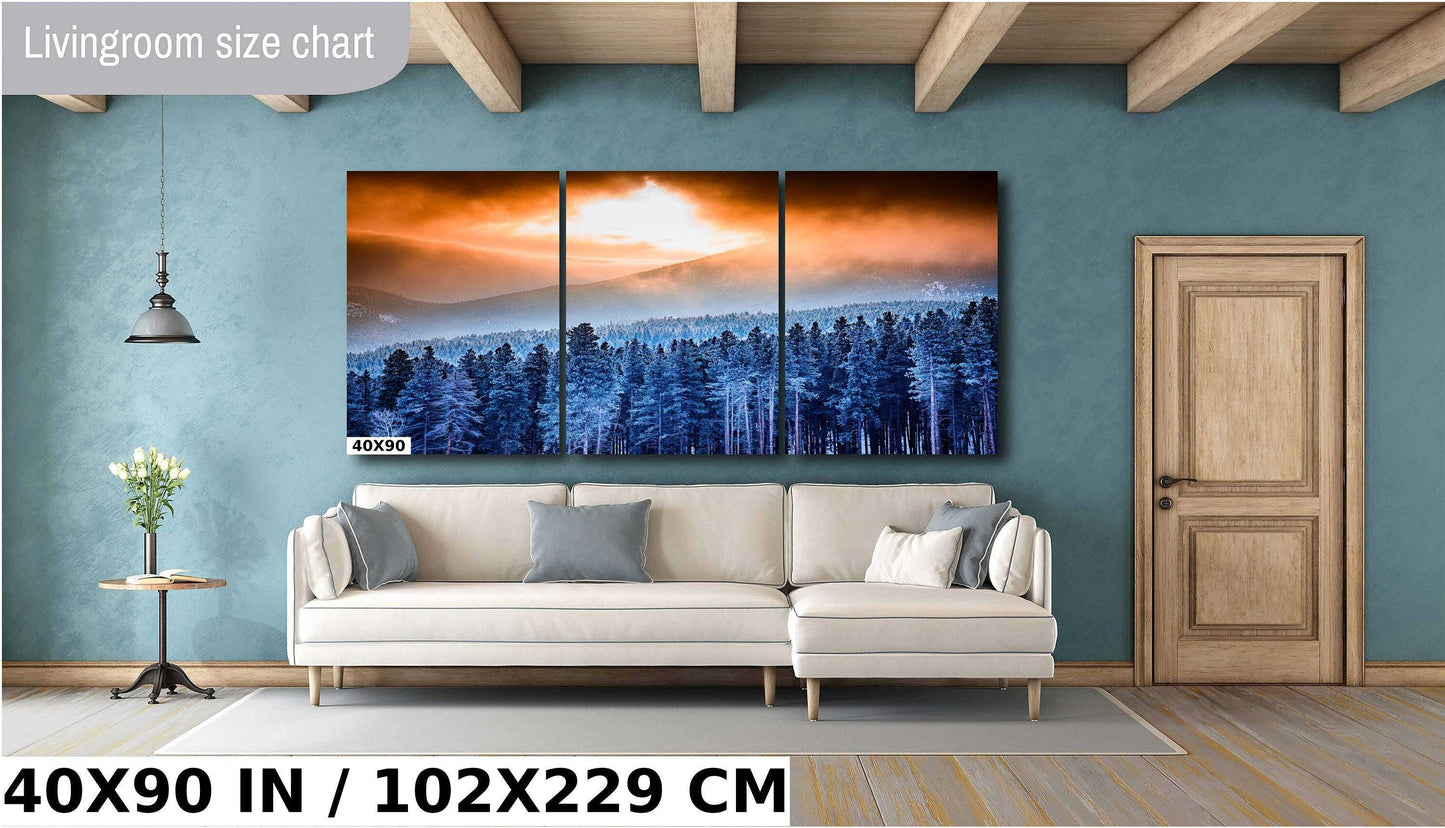 Mountain Sunrise Wall Art - Scenic Nature Landscape Decor | Ready to Hang Canvas