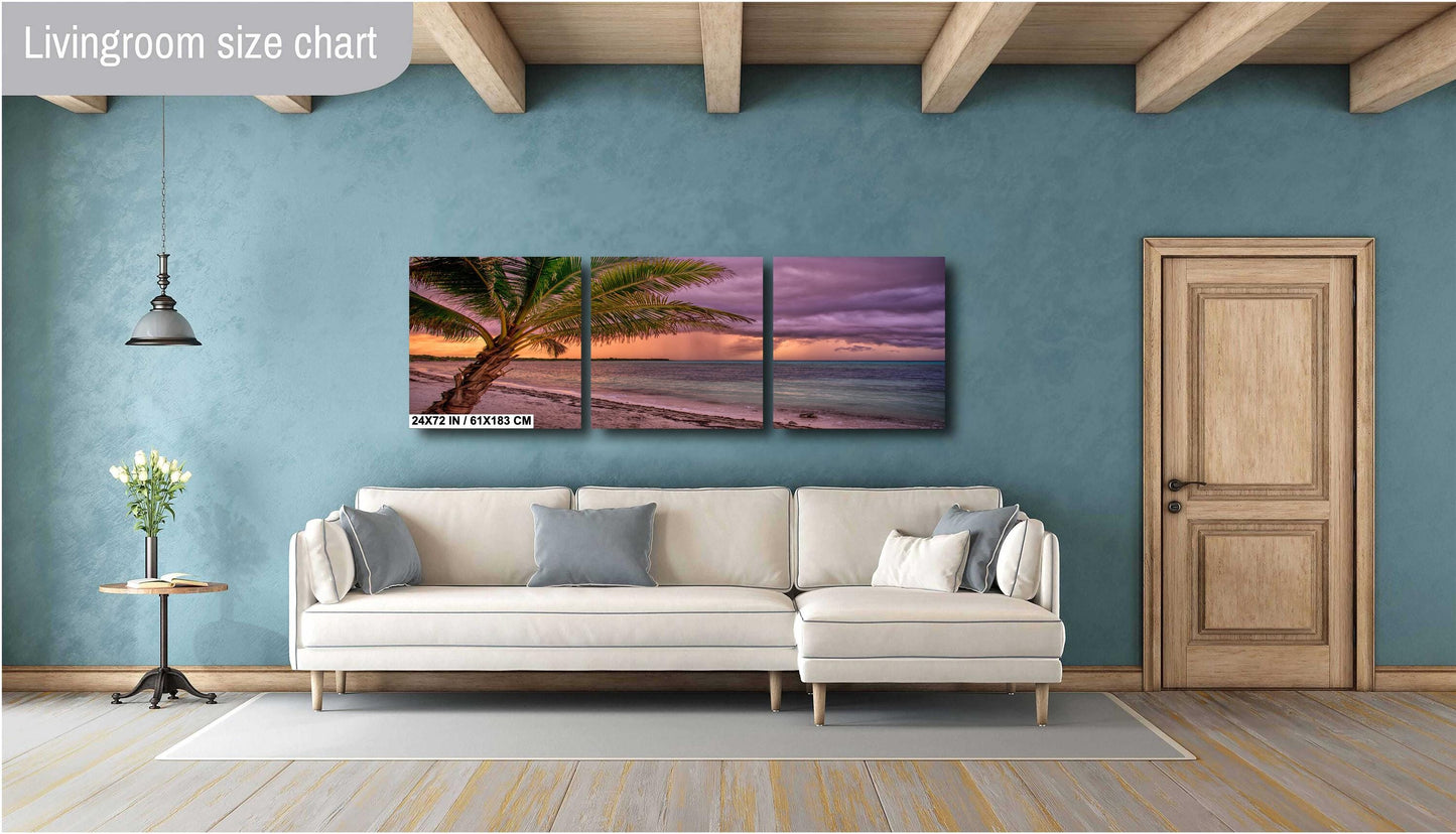 Tulum Tropical Wall Art – Vibrant Beach Scene Canvas & Aluminum Metal Print