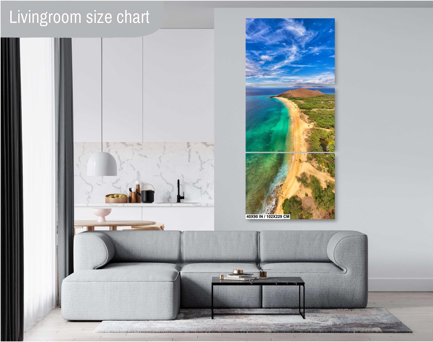 Maui Wall Art - Big Beach Metal Canvas | Hawaii Coastal Decor | Tropical Home Decoration