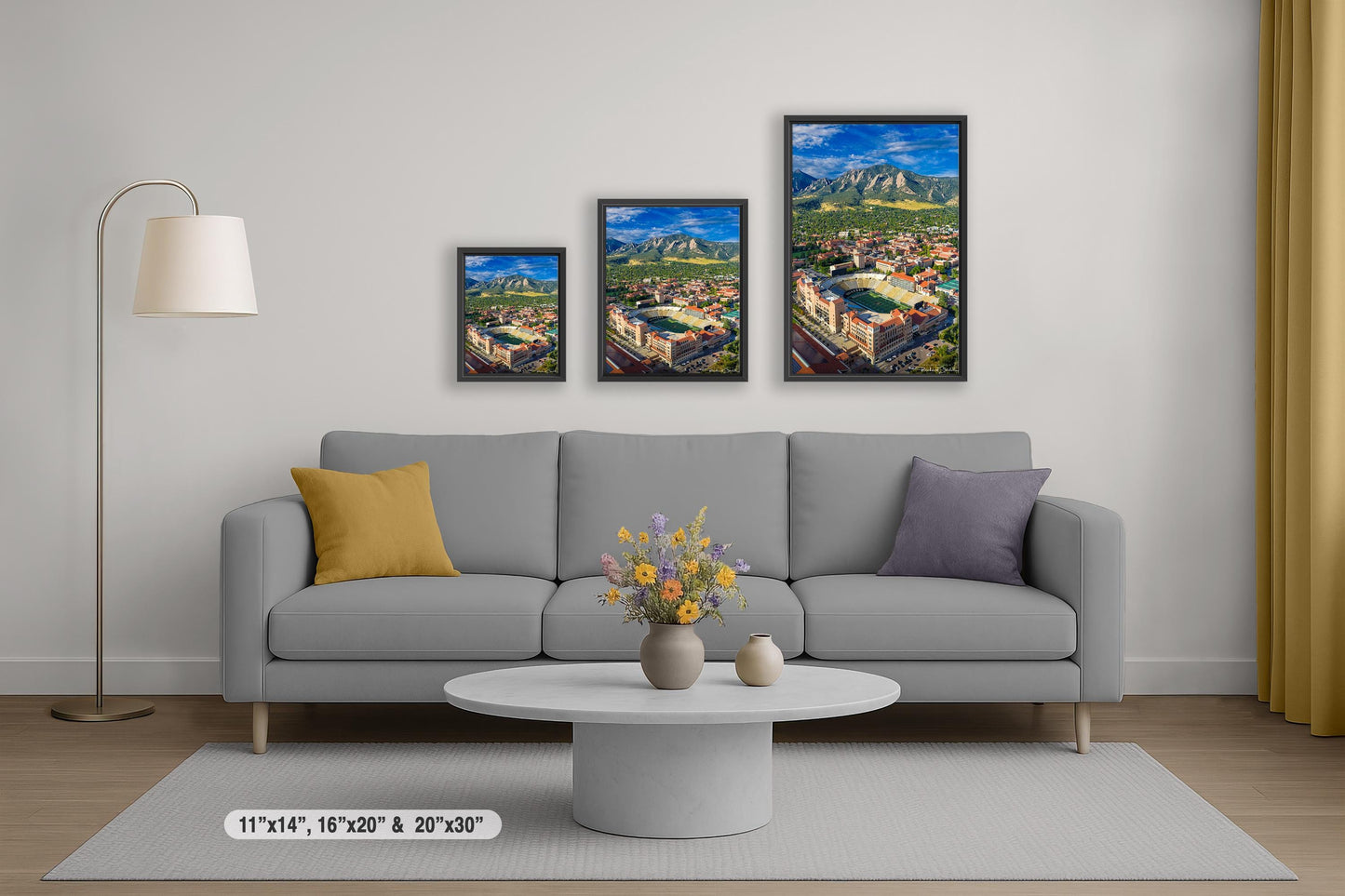 CU Boulder Wall Art - Folsom Field Print | Flatirons Landscape Art Canvas