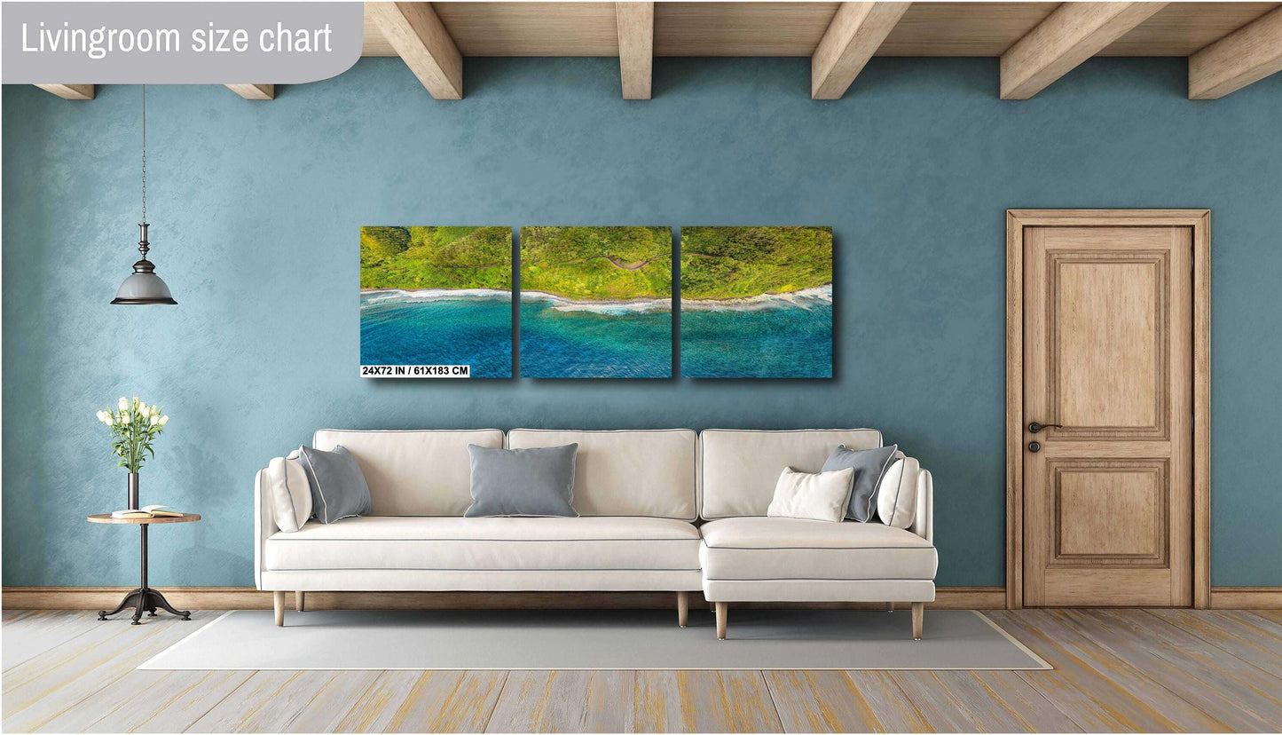 Road to Hana Wall Art – Maui Coastal Print | Vibrant Tropical Canvas Decor