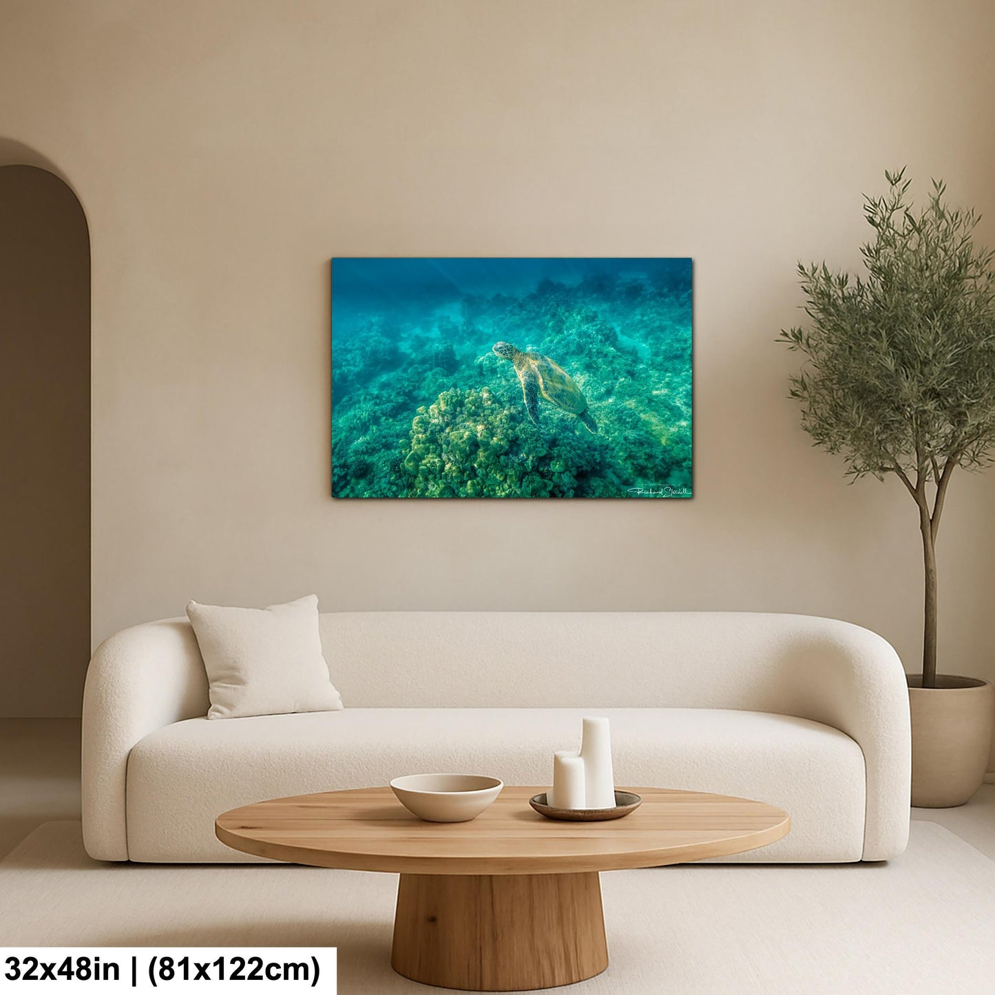 Sea Turtle Wall Art: Maui Ocean View - Tropical Coastal Decor