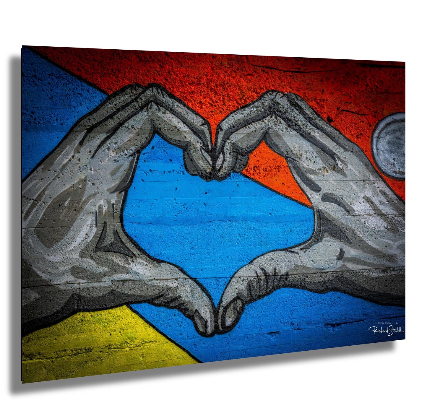 Heart Hands Street Art - Bold Urban Graffiti Print | Colorful Mural Photo Decor