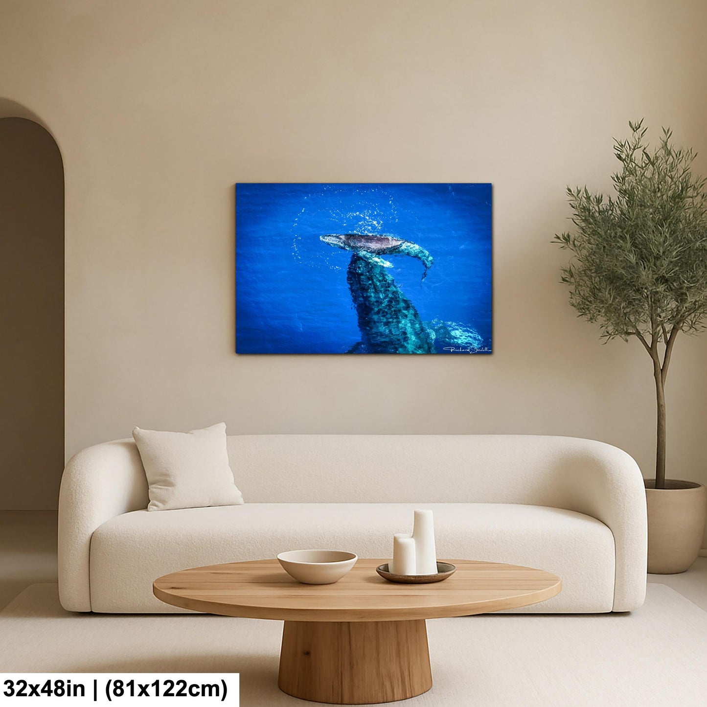 Humpback Whale Wall Art, Ocean Animal Print (Canvas, Metal, or Acrylic)