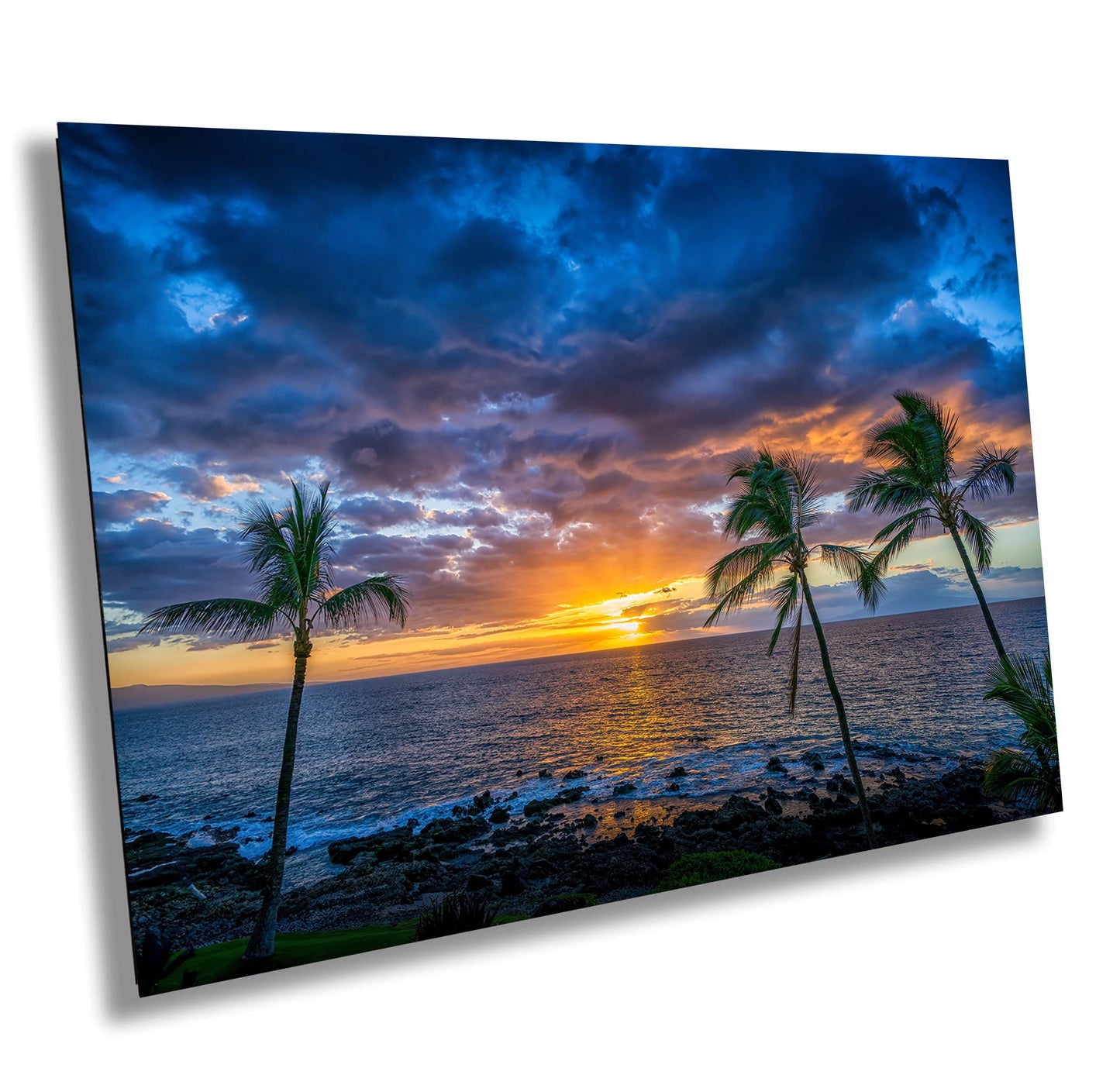Maui Sunset Photo Print – Hawaii Wall Art | Tropical Palm Canvas Decor