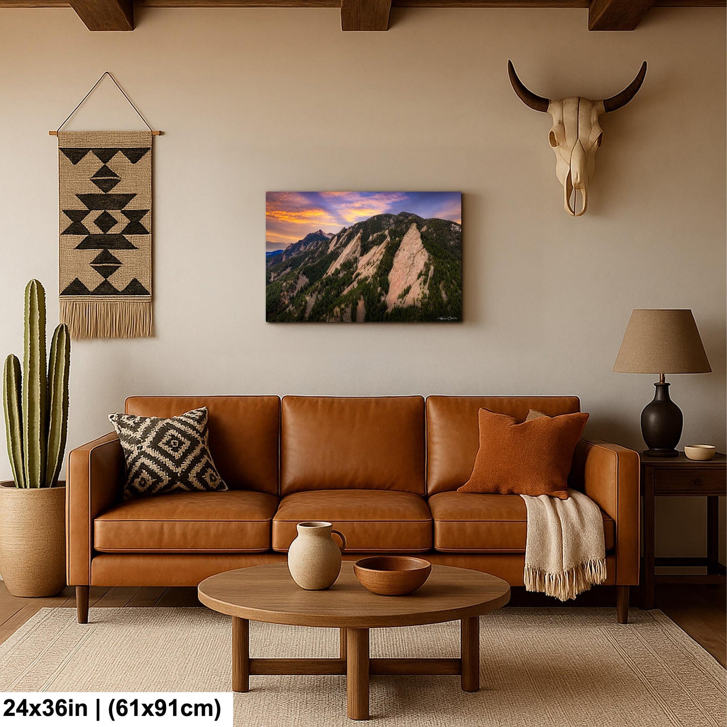 Boulder Flatirons Sunset Print: Colorado Mountain Wall Art (Canvas or Acrylic)