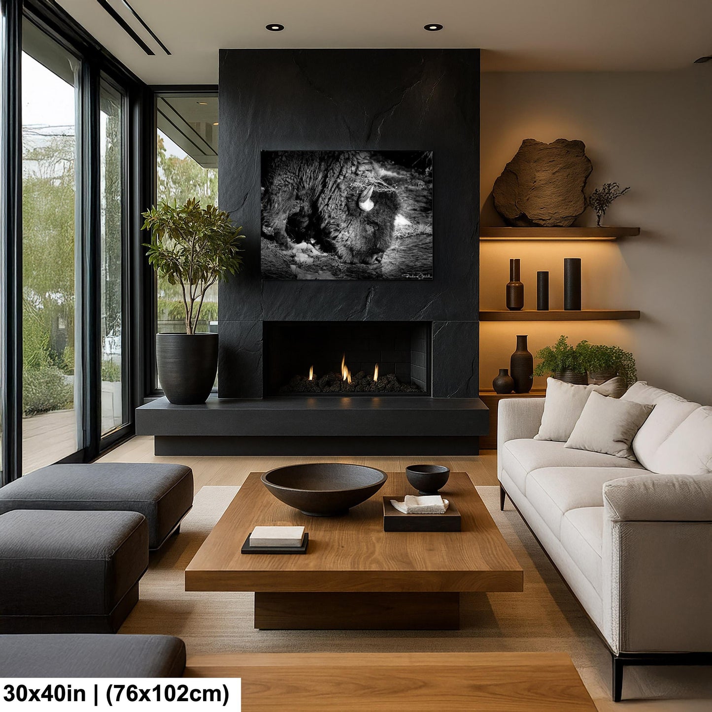 Buffalo Wall Art: Rustic Wildlife Photography - Ready to Hang