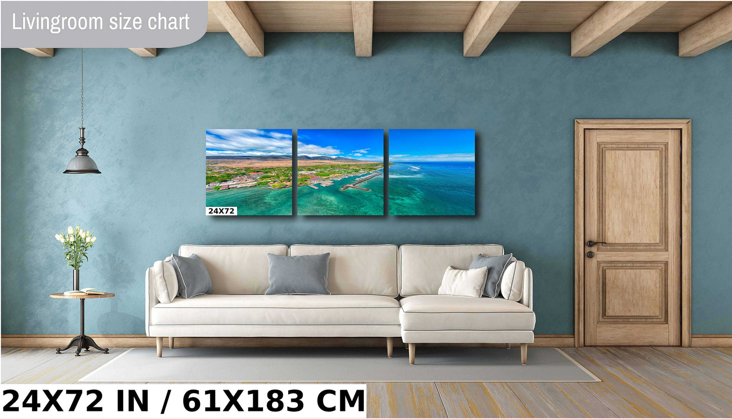 Lahaina Harbor Wall Art - Maui Photo Print | Hawaii Wall Decor, Ready To Hang Canvas