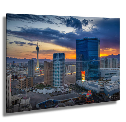 Las Vegas Strip Sunrise Vibrant Cityscape Wall Art - Nevada Skyline Print