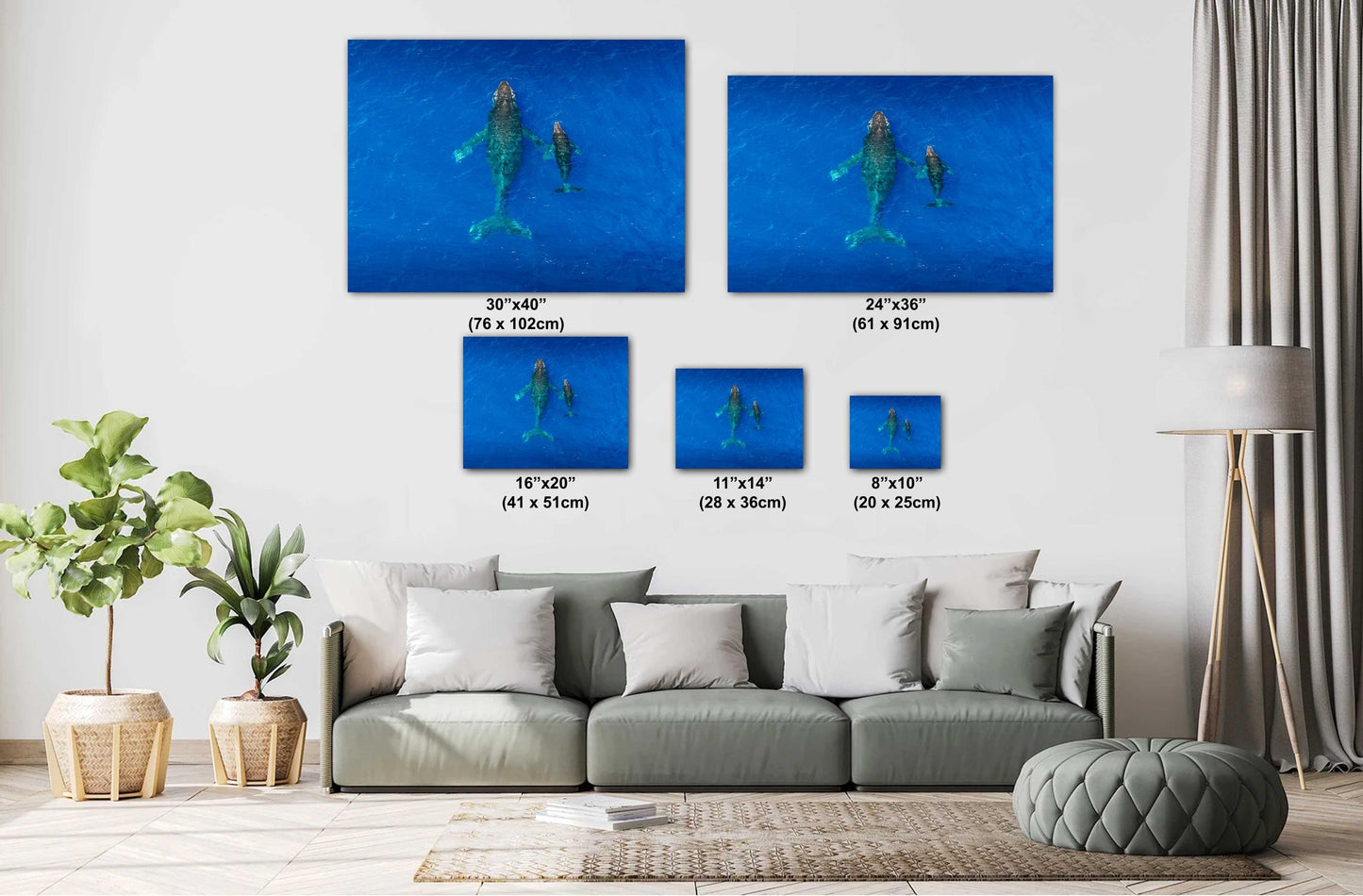 Humpback Whale Print - Canvas Wall Art | Metal & Acrylic Whale Wall Decor