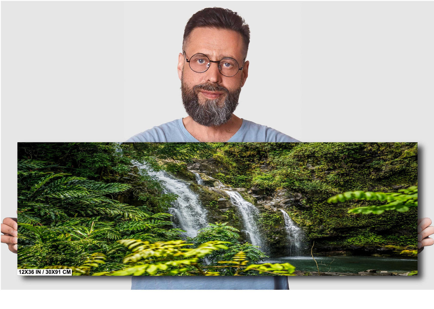 Maui Waterfall Wall Art – Hawaiian Tropical Print | Ready To Hang Canvas, Acrylic