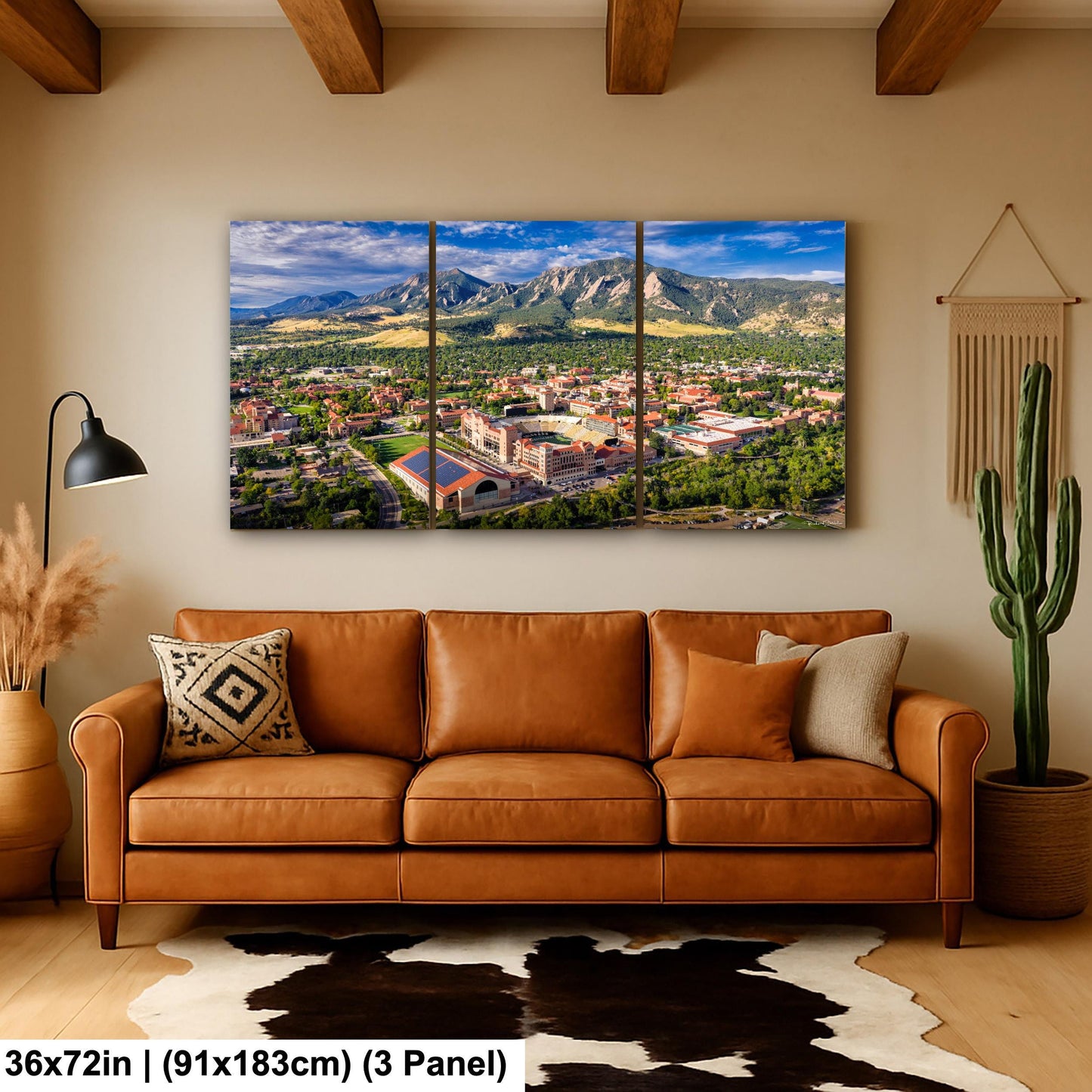 CU Boulder Wall Art – Folsom Field Print | Flatirons Landscape Art Canvas