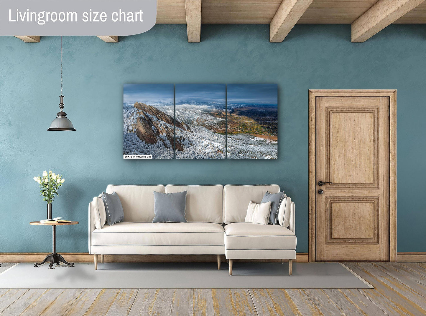 Boulder Flatirons Wall Art – Colorado Mountain Decor | Rustic Cabin Print