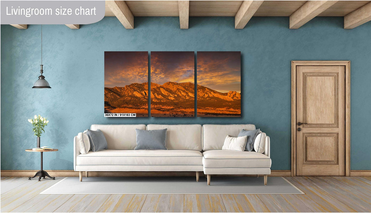 Boulder Colorado Wall Art - Flatirons Mountain, Nature Canvas Print