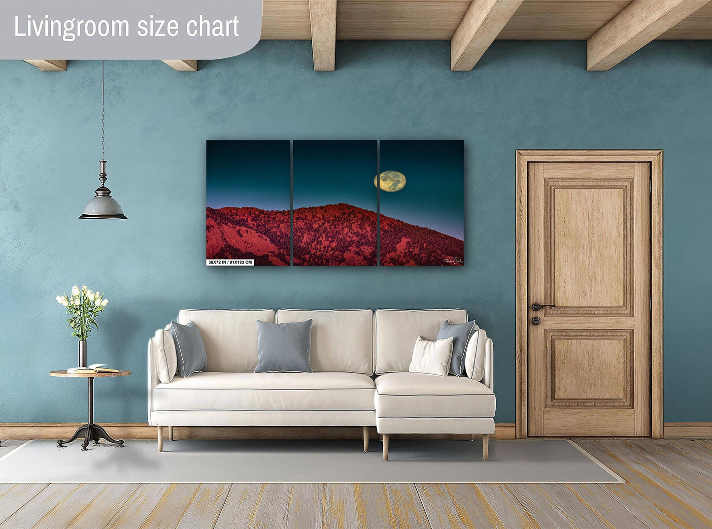 Boulder Flatirons Wall Art – Full Moon Sunrise Print | Colorado Mountain Decor