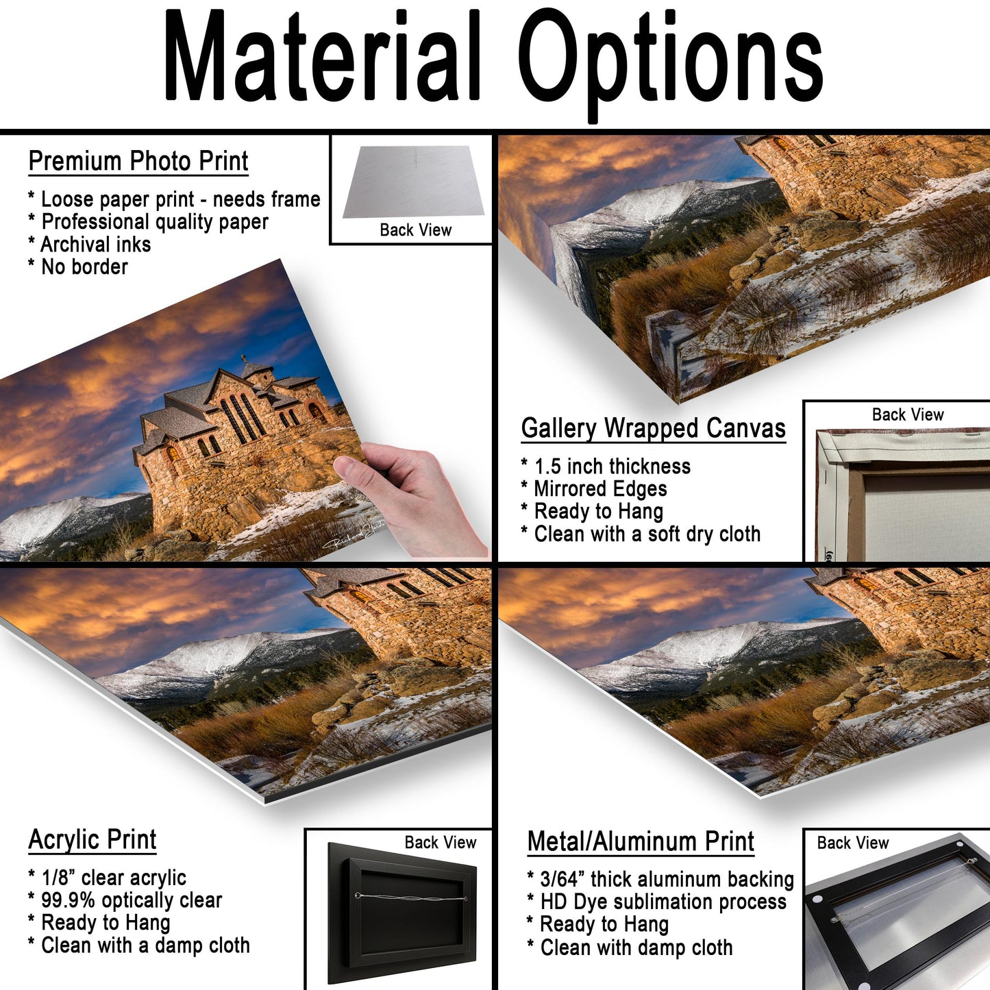 Rocky Mountain Chapel Print: Colorado Nature Wall Art (Canvas, Metal or Paper)