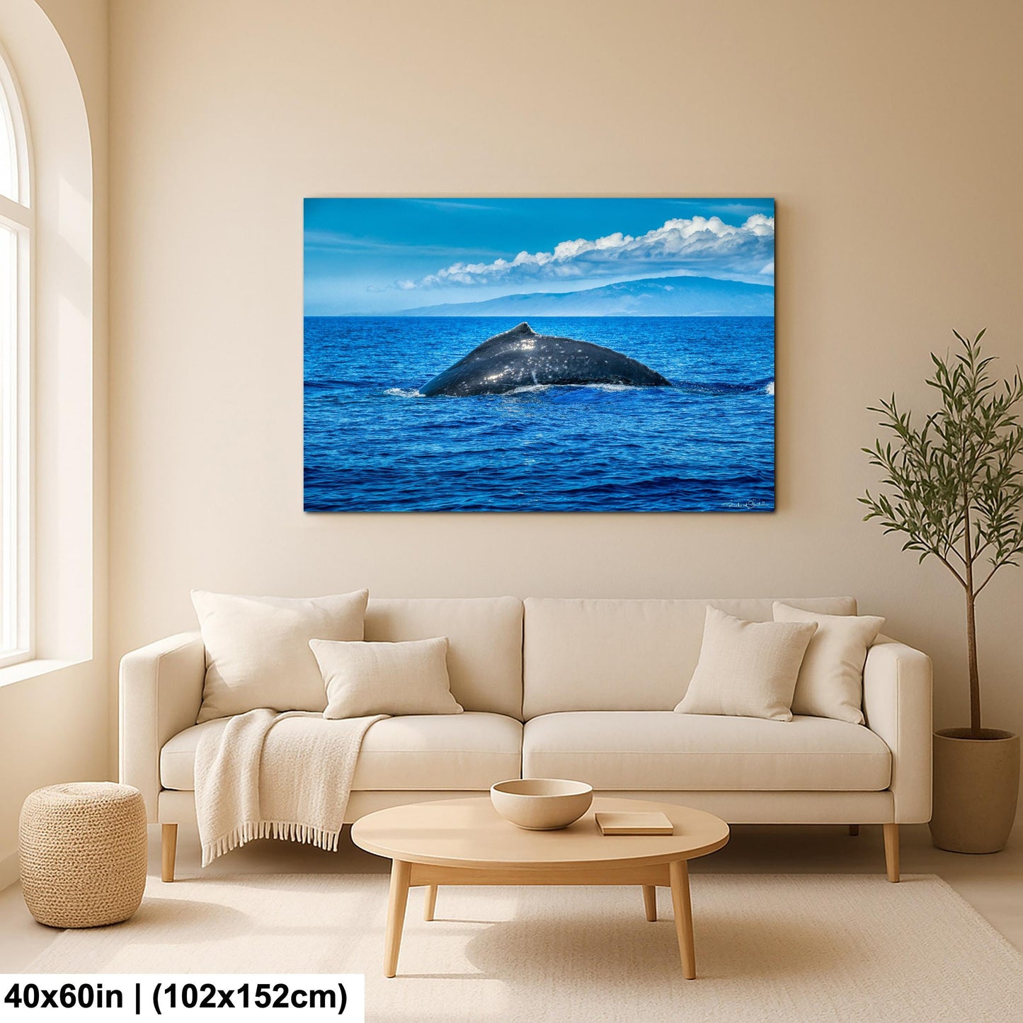 Humpback Whale Wall Art, Ocean Animal Print (Canvas, Metal, or Acrylic)
