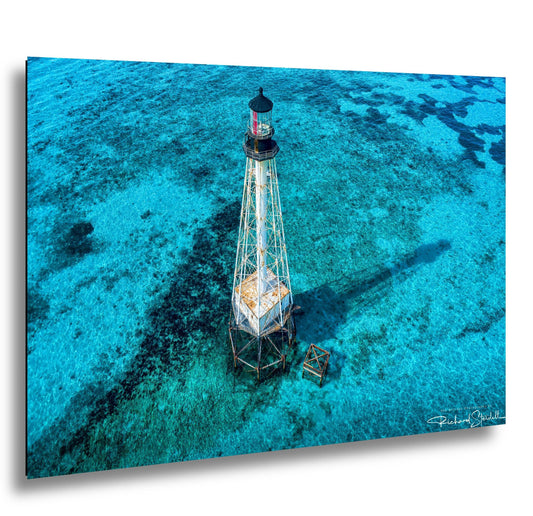 Lighthouse Wall Art – Florida Keys Coastal Wall Decor With Vibrant Coral Reef Print