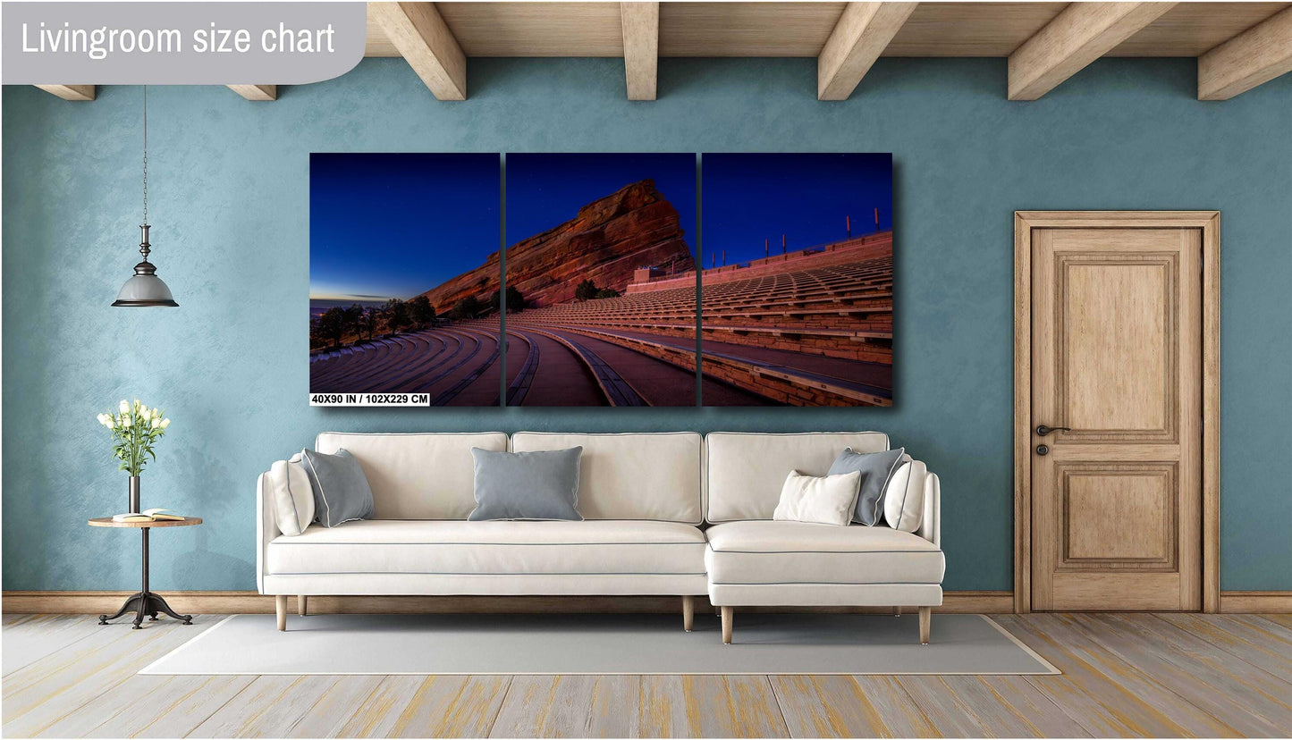 Red Rocks Landscape Print - Twilight Canvas Wall Art | Ready to Hang Decor