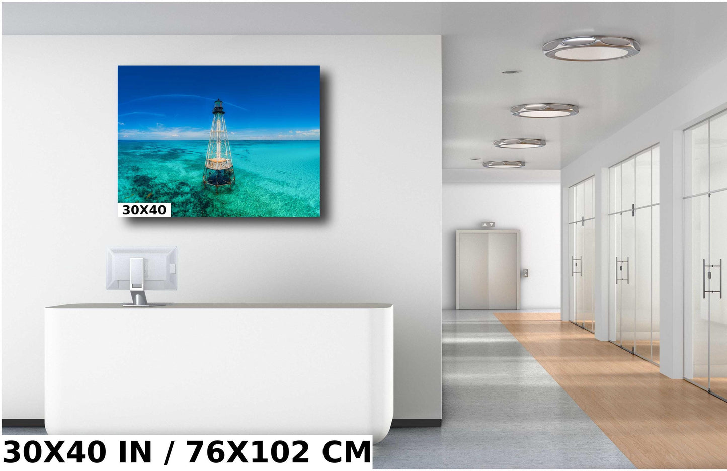Alligator Reef Lighthouse Wall Art - Coastal Canvas Print | Nautical Home Decor